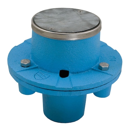 Jones Stephens 2in No Hub Code Blue EZ Test Shower Drain with 6in Base and 3-1/2in SS Round Strainer D64302